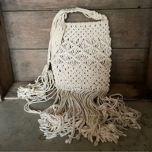 Vintage Macramé Boho Hippie Shoulder Bag Cross-body🌻 ☮️